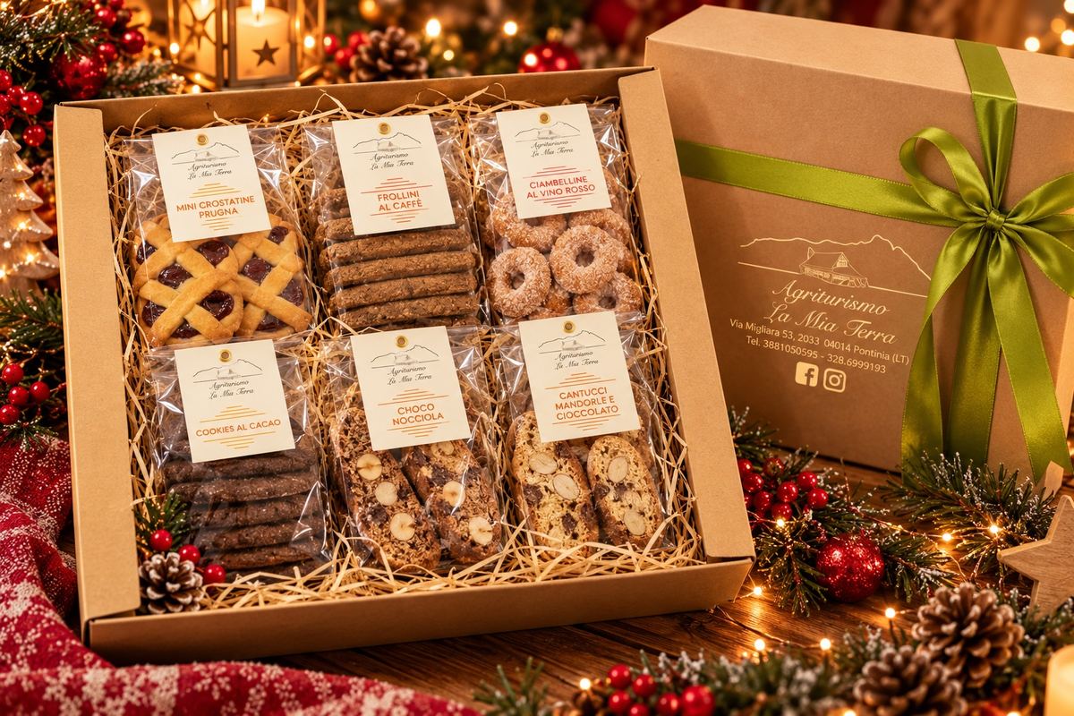 Box Media con sei confezioni di biscotti artigianali